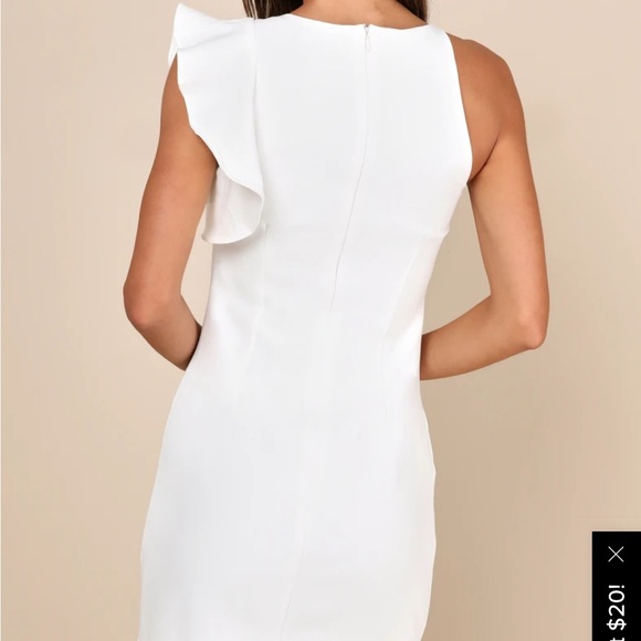 Lulus Dinah White One-Shoulder Dress size medium new with tags - Picture 4 of 9